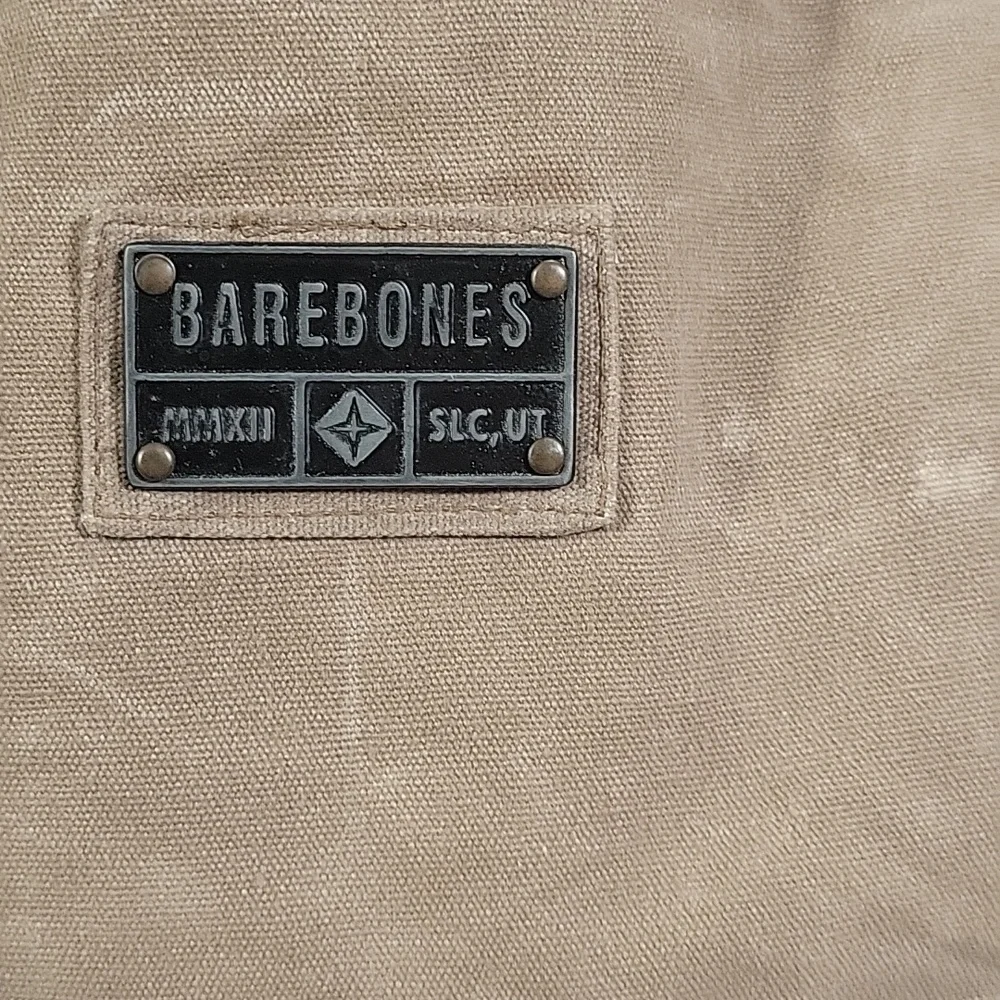 Barebones Waxed Canvas Two-Tone Tote Bag in Brown and Black